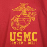 USMC Semper Fidelis T-shirt Gold on Red - SGT GRIT