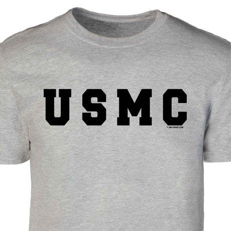 USMC Bold Black Letters on Gray T-shirt - SGT GRIT