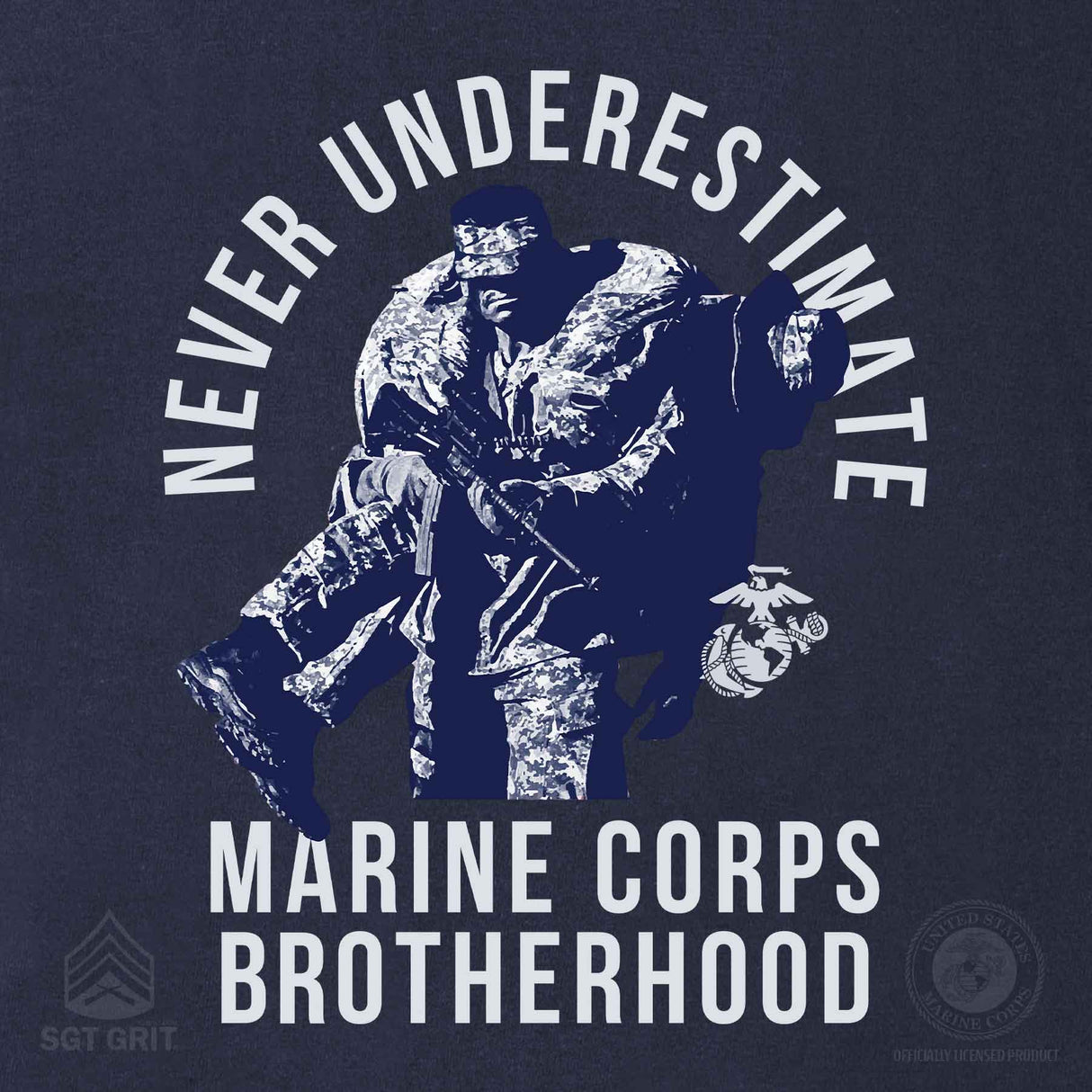 USMC Marine Corps Brotherhood T-shirt 100% Cotton - SGT GRIT