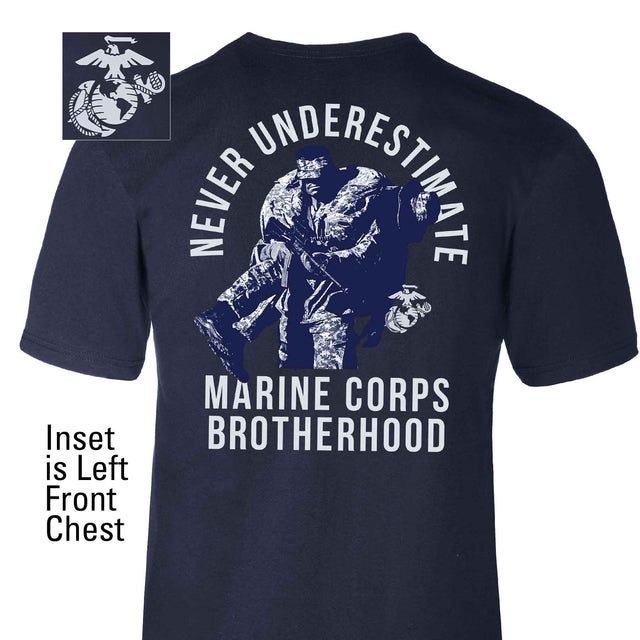 USMC Marine Corps Brotherhood T-shirt 100% Cotton - SGT GRIT