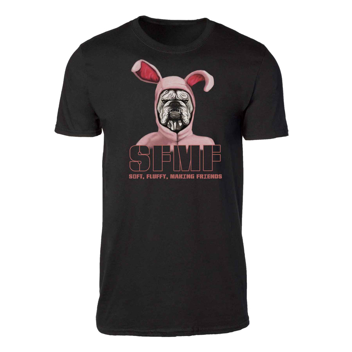 Marine Corps Bulldog Mascot in Pink Bunny Costume - SGT GRIT