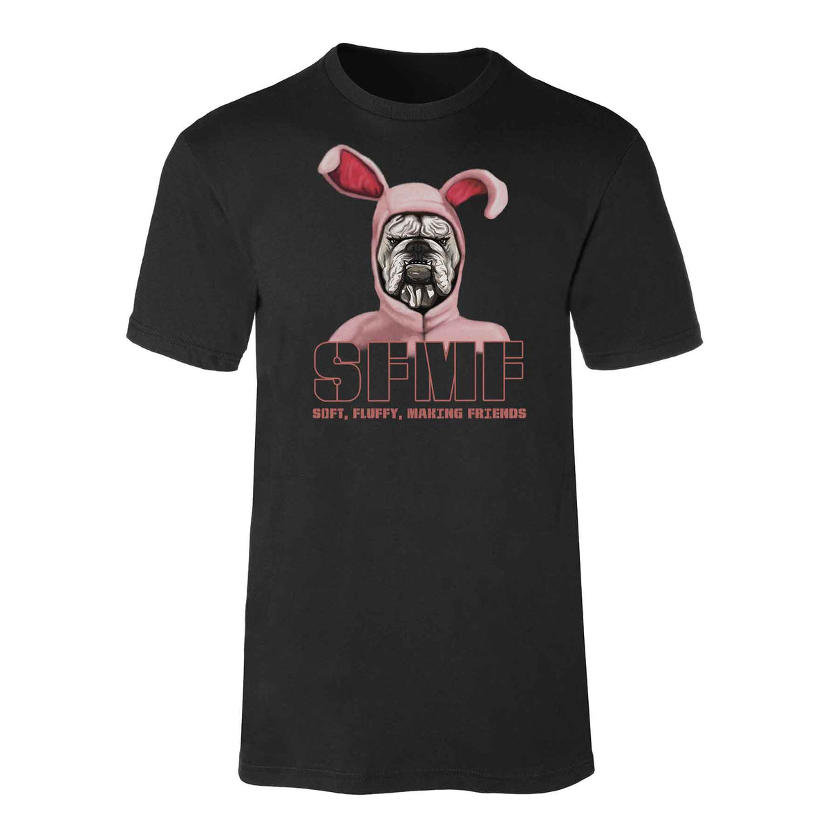 Marine Corps Bulldog Mascot in Pink Bunny Costume - SGT GRIT