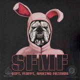 Marine Corps Bulldog Mascot in Pink Bunny Costume - SGT GRIT