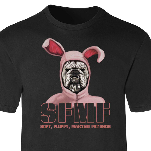 Marine Corps Bulldog Mascot in Pink Bunny Costume - SGT GRIT