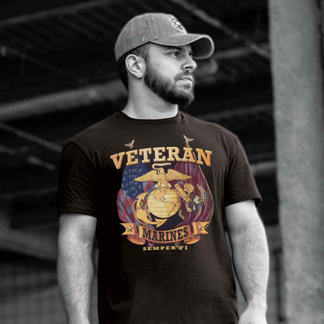 Marine Corps Veteran T-Shirt with EGA - SGT GRIT