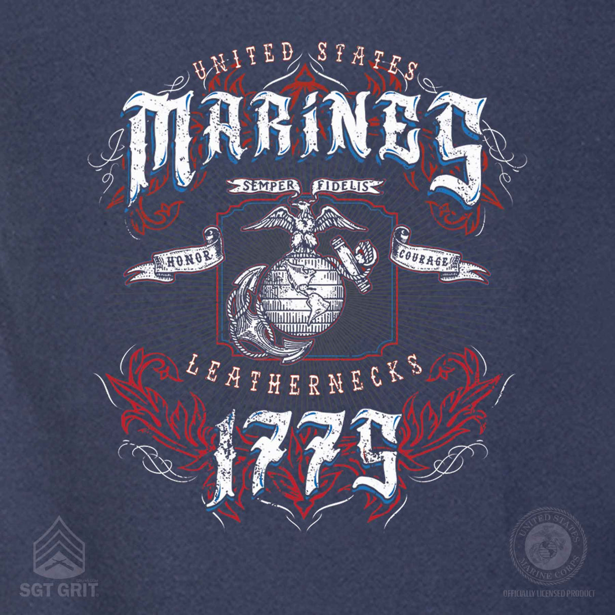 USMC Red, White, and Blue Leathernecks T-shirt - SGT GRIT