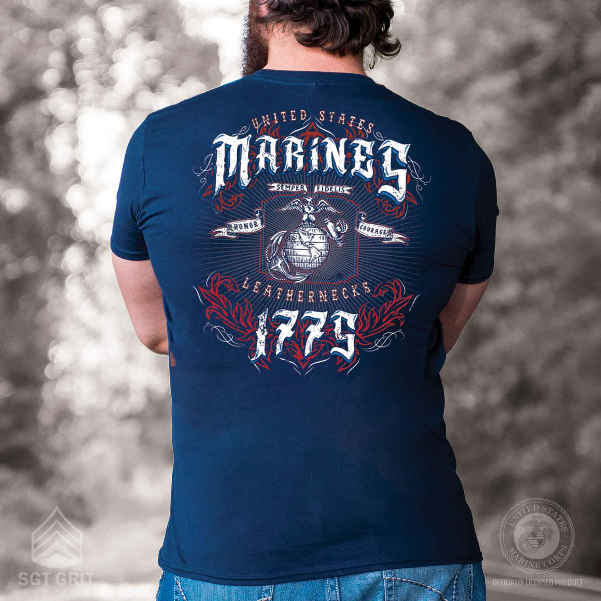 USMC Red, White, and Blue Leathernecks T-shirt - SGT GRIT