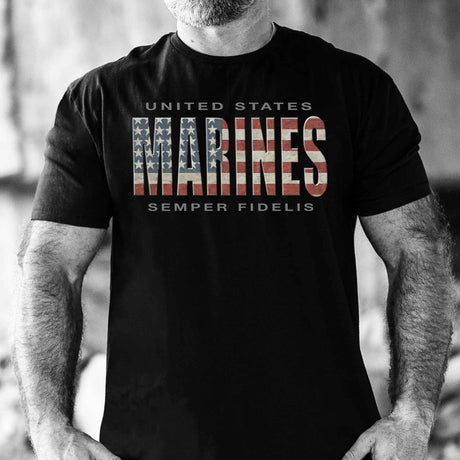 United States Marines USA Flag T-shirt - SGT GRIT