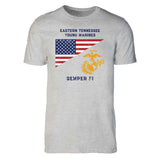 USMC Flag and EGA Customizable Reunion T-shirt- Grey - SGT GRIT