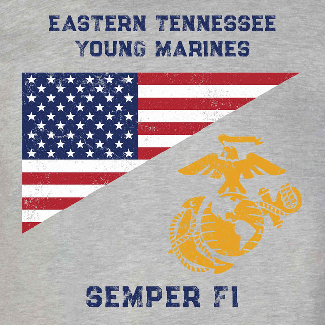 USMC Flag and EGA Customizable Reunion T-shirt- Grey - SGT GRIT