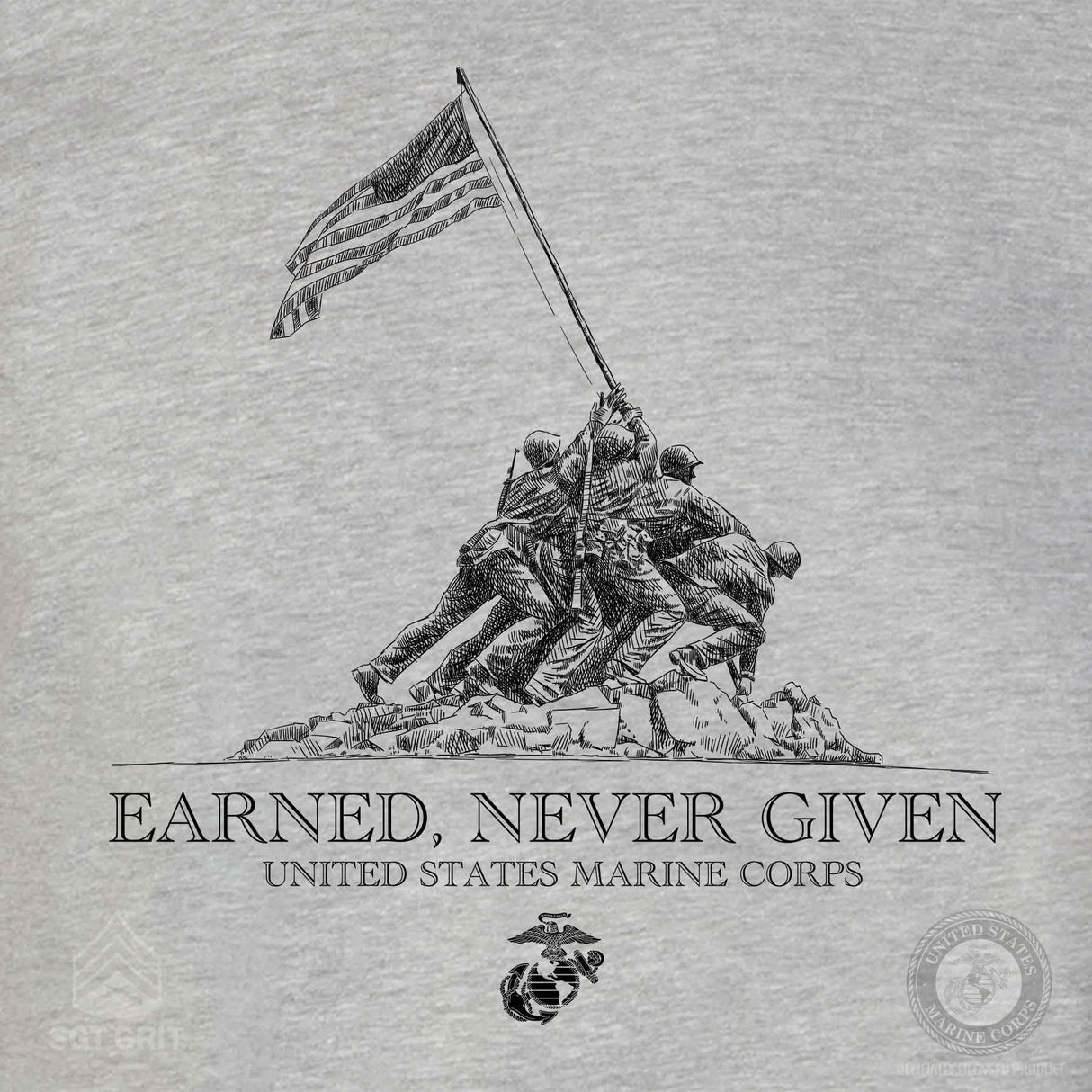 Earned Never Given Full Front T-shirt - SGT GRIT