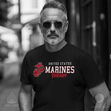 USMC Veteran Script T-shirt - SGT GRIT