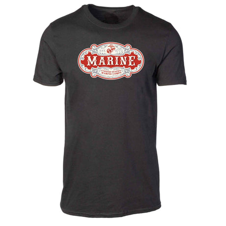 USMC Marine Scroll T-shirt, Black - SGT GRIT