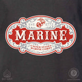 USMC Marine Scroll T-shirt, Black - SGT GRIT