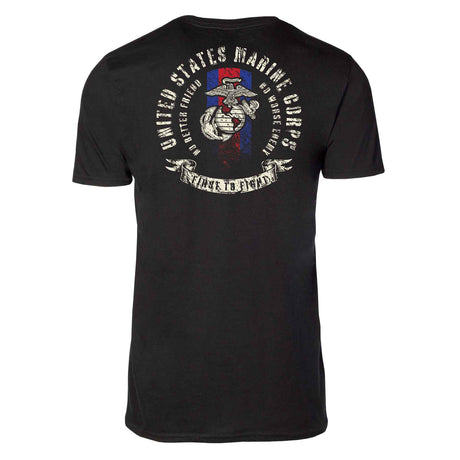 USMC Blood Stripe EGA T-shirt, Black - SGT GRIT