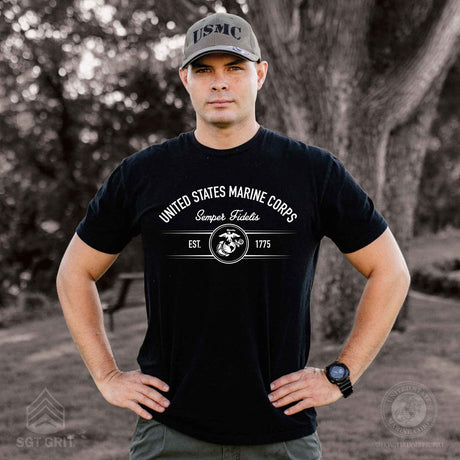 USMC Est. 1775 EGA T-shirt, Black - SGT GRIT