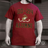 USMC DD-214 Alumni T-shirt, Garnet - SGT GRIT