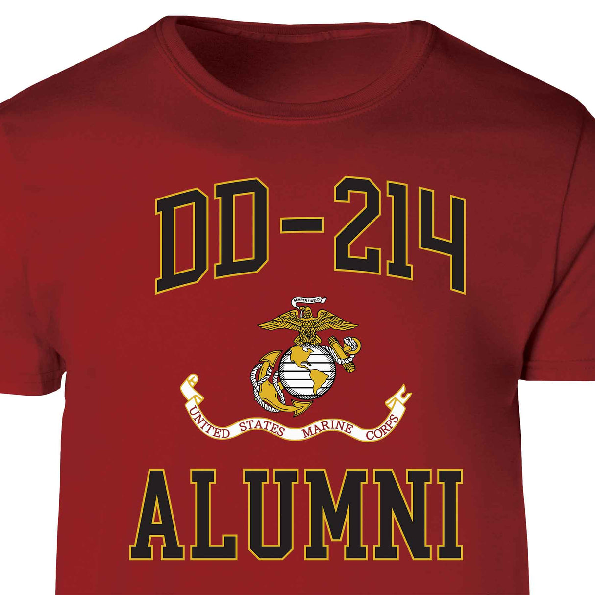 USMC DD-214 Alumni T-shirt, Garnet - SGT GRIT