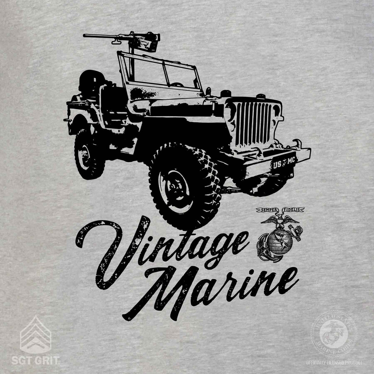 Vintage Marine Back With Left Chest T-shirt - SGT GRIT