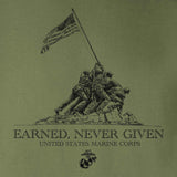 USMC Earned Never Given T-shirt - SGT GRIT