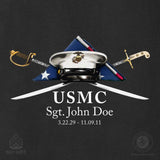 USMC Personalized Folded Flag Memorial T-shirt - SGT GRIT