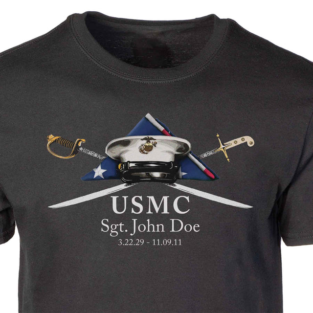 USMC Personalized Folded Flag Memorial T-shirt - SGT GRIT