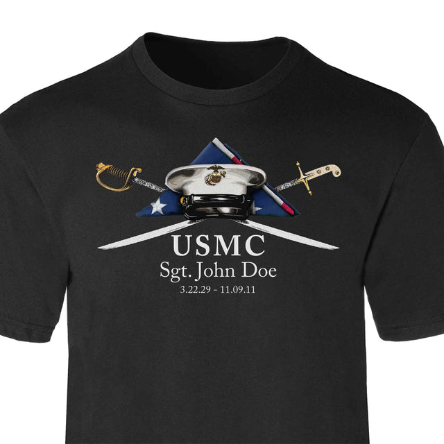 USMC Personalized Folded Flag Memorial T-shirt - SGT GRIT