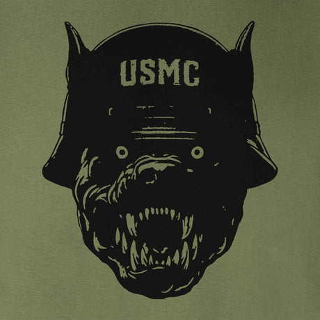 USMC Devil Dog Helmet T-shirt - OD Green - SGT GRIT