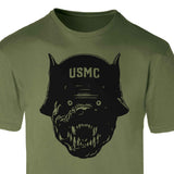 USMC Devil Dog Helmet T-shirt - OD Green - SGT GRIT