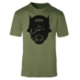 USMC Devil Dog Helmet T-shirt - OD Green - SGT GRIT