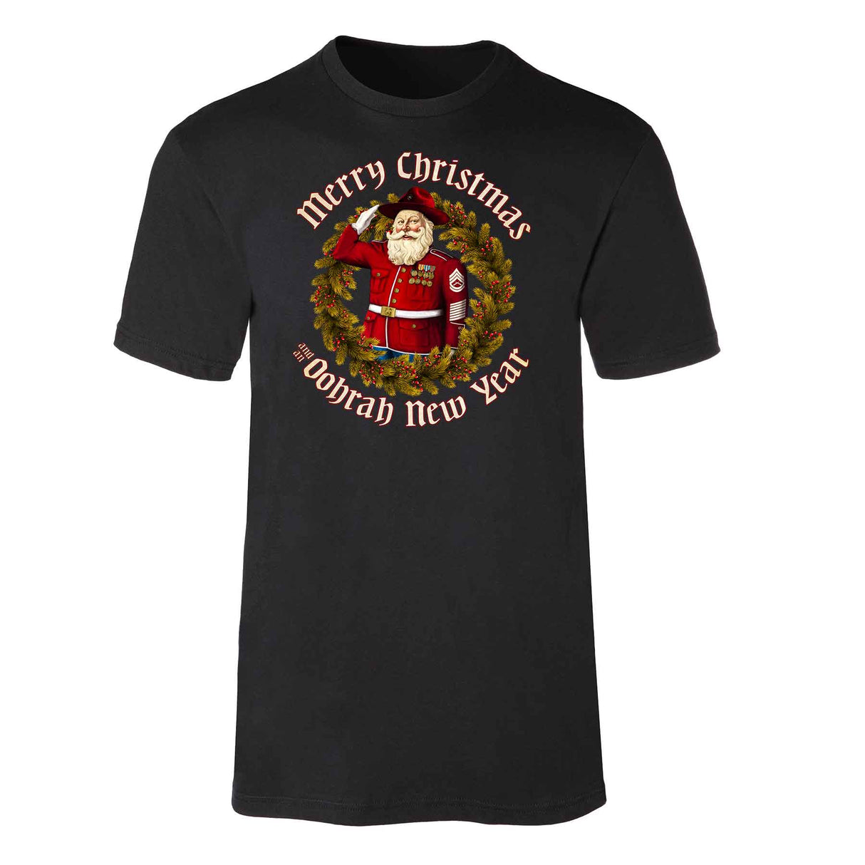 USMC Merry Christmas and an Oohrah New Year T-shirt - SGT GRIT