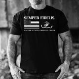 Semper Fidelis USA Flag USMC Flag T-shirt - SGT GRIT