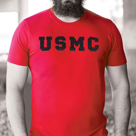 Black on Red USMC Letters T-Shirt - SGT GRIT