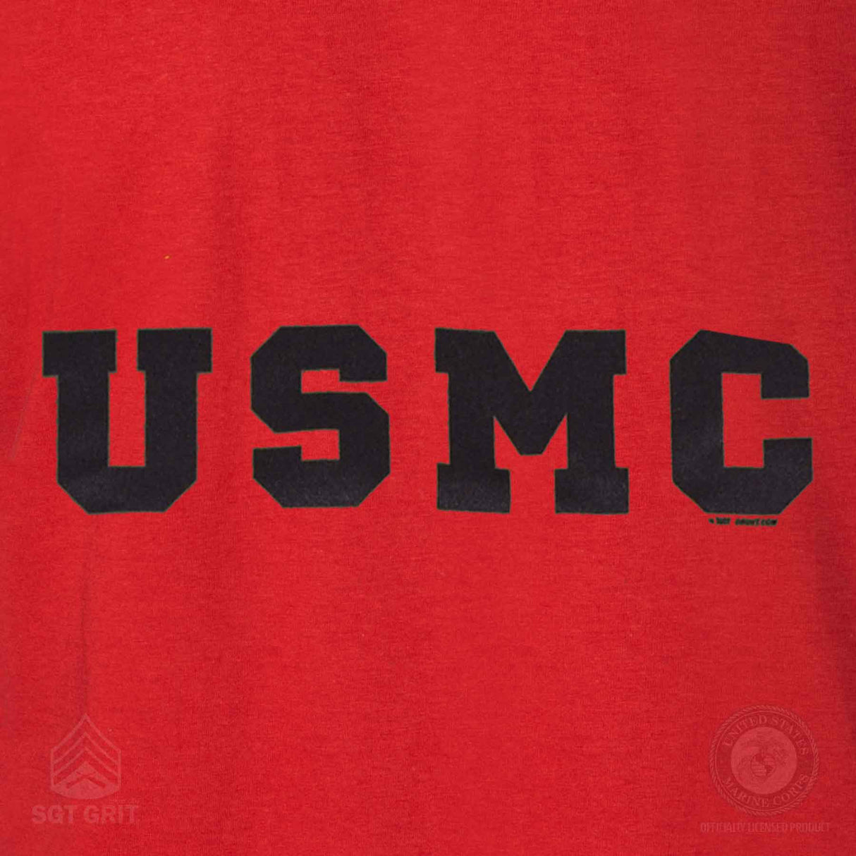 Black on Red USMC Letters T-Shirt - SGT GRIT