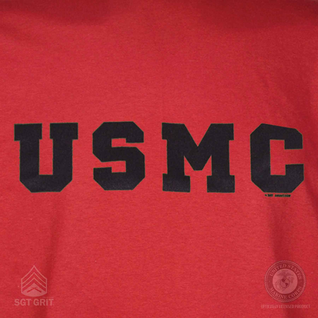 Black on Red USMC Letters T-Shirt - SGT GRIT