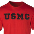 Black on Red USMC Letters T-Shirt - SGT GRIT