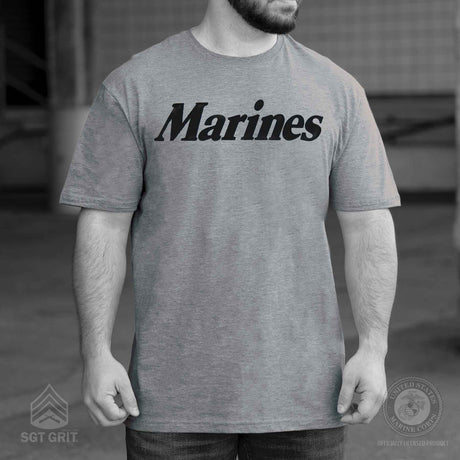 U.S. Marines Classic Gray T-shirt Screen Printed - SGT GRIT