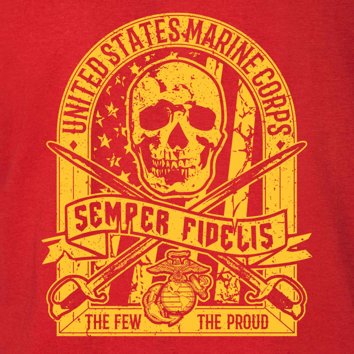 USMC Skull Flag T-shirt - SGT GRIT