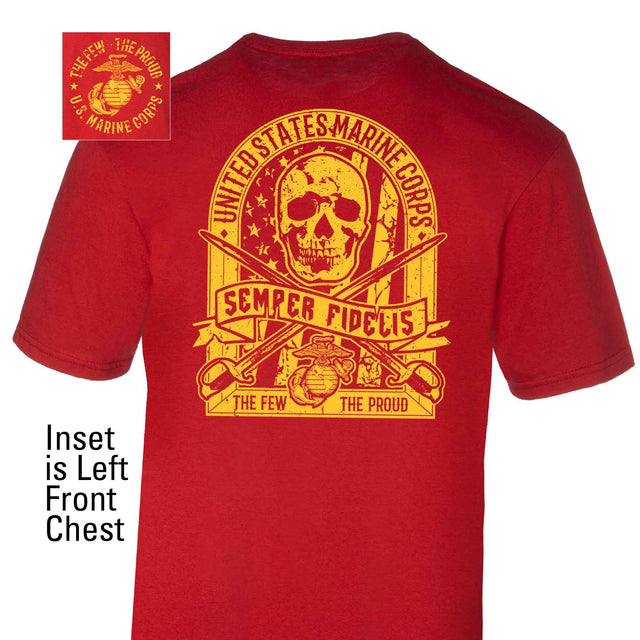 USMC Skull Flag T-shirt - SGT GRIT