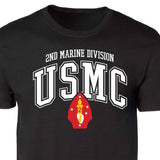 2nd Marine Division Arched Patch Graphic T-shirt - SGT GRIT