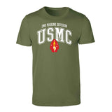 2nd Marine Division Arched Patch Graphic T-shirt - SGT GRIT