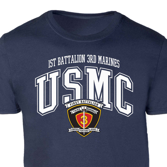 1st Battalion 3rd Marines Arched Patch Graphic T-shirt - SGT GRIT