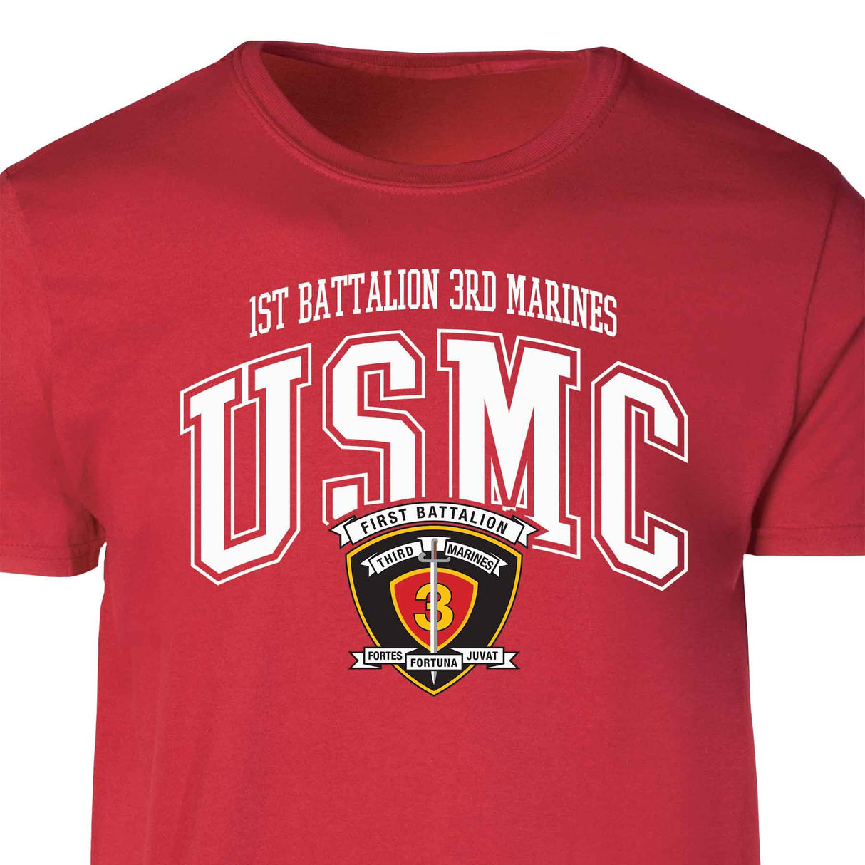 1st Battalion 3rd Marines Arched Patch Graphic T-shirt - SGT GRIT