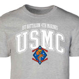 1st Battalion 4th Marines Arched Patch Graphic T-shirt - SGT GRIT