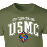 1st Battalion 4th Marines Arched Patch Graphic T-shirt - SGT GRIT