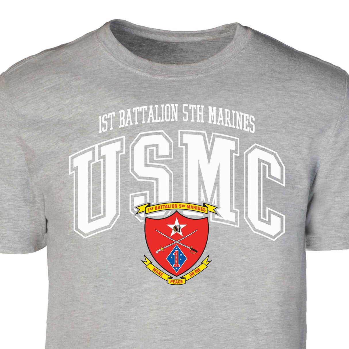 1st Battalion 5th Marines Arched Patch Graphic T-shirt - SGT GRIT