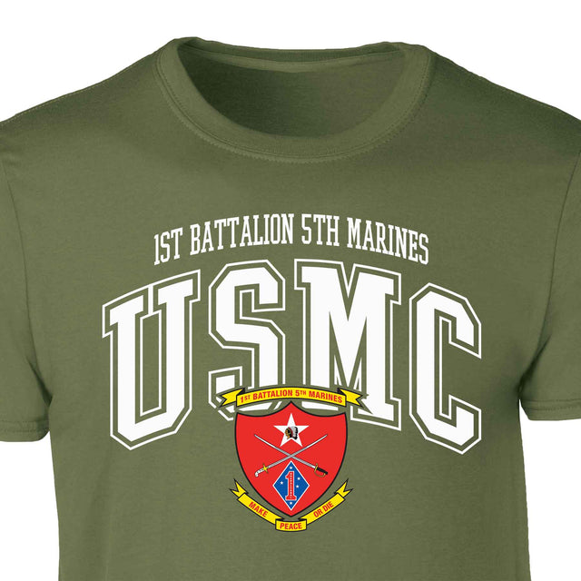 1st Battalion 5th Marines Arched Patch Graphic T-shirt - SGT GRIT