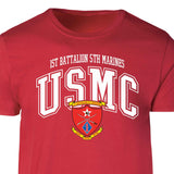 1st Battalion 5th Marines Arched Patch Graphic T-shirt - SGT GRIT