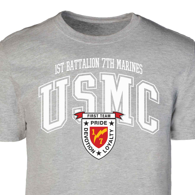 1st Battalion 7th Marines Arched Patch Graphic T-shirt - SGT GRIT