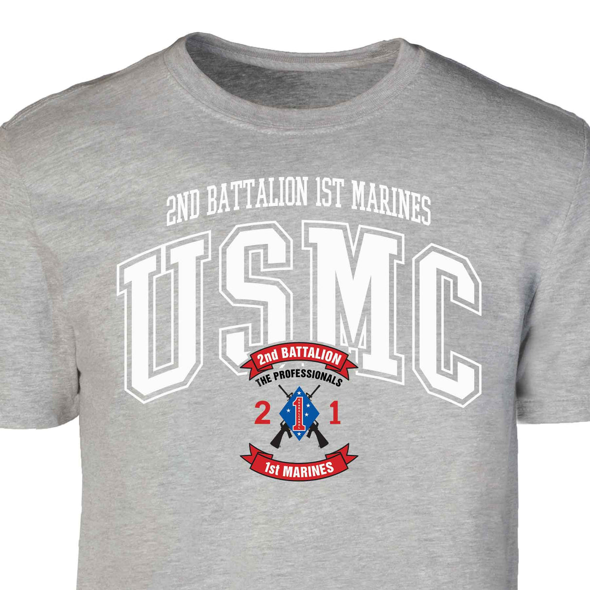 2nd Battalion 1st Marines Arched Patch Graphic T-shirt - SGT GRIT